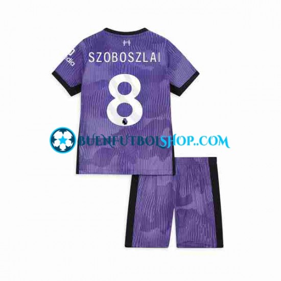 Camiseta de Fútbol Liverpool Dominik Szoboszlai 8 2023 Tercera Equipación Manga Corta Niño