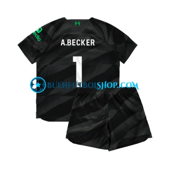 Camiseta de Fútbol Liverpool Portero A.Becker 1 2023-2024 Segunda Equipación Manga Corta Niño