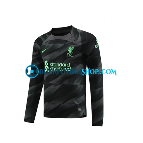 Camiseta de Fútbol Liverpool Portero 2023-2024 Segunda Equipación Manga Larga Hombre