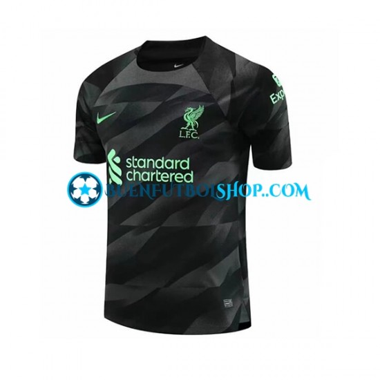 Camiseta de Fútbol Liverpool Portero 2023-2024 Segunda Equipación Manga Corta Hombre