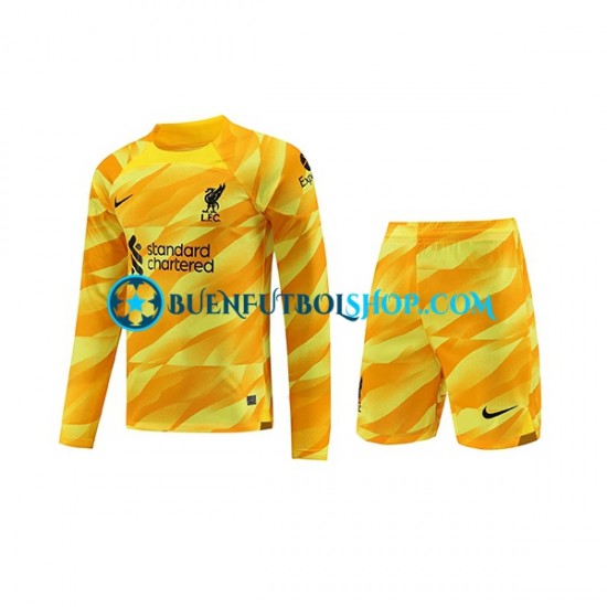 Camiseta de Fútbol Liverpool Portero 2023-2024 Tercera Equipación Manga Larga Niño