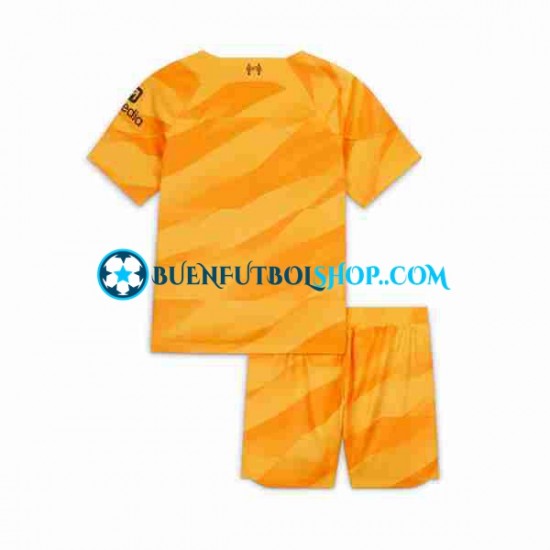 Camiseta de Fútbol Liverpool Portero 2023-2024 Tercera Equipación Manga Corta Niño