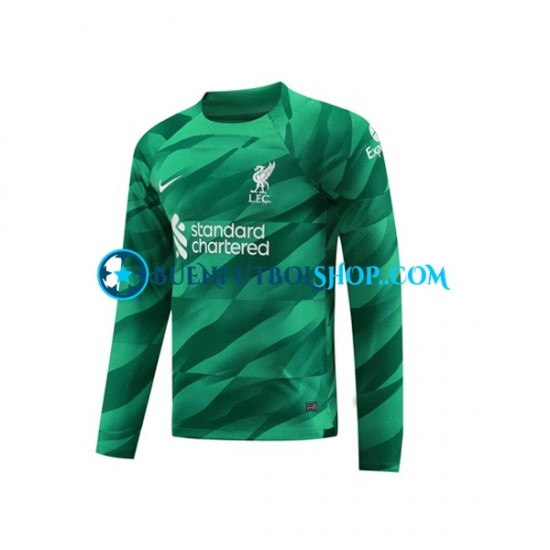 Camiseta de Fútbol Liverpool Portero 2023-2024 Primera Equipación Manga Larga Hombre