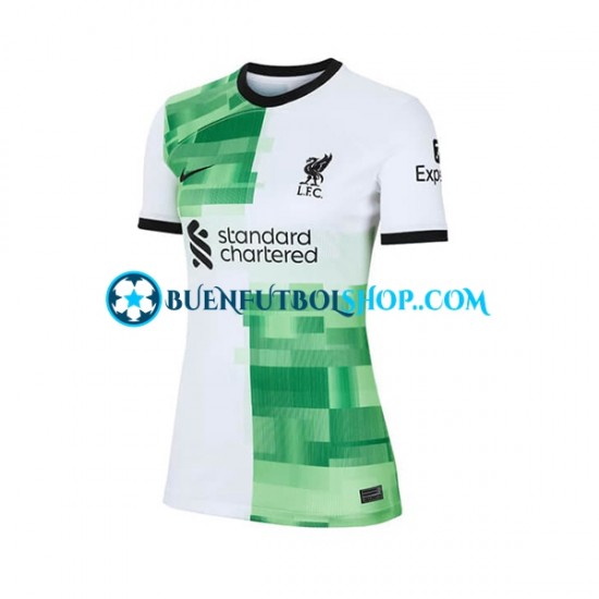 Camiseta de Fútbol Liverpool 2023-2024 Segunda Equipación Manga Corta para Mujer