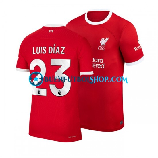 Camiseta de Fútbol Liverpool Luis Diaz 23 2023-2024 Primera Equipación Manga Corta Hombre