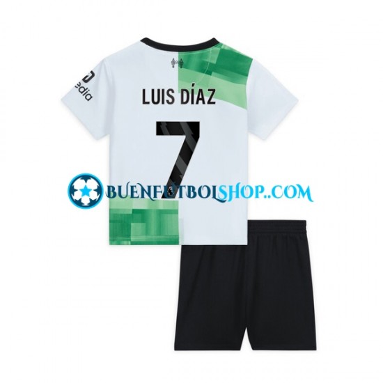 Camiseta de Fútbol Liverpool Luis Diaz 7 2023-2024 Segunda Equipación Manga Corta Niño