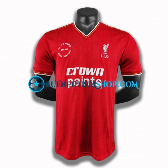 Camiseta de Fútbol Liverpool Retro 1985-1986 Primera Equipación Manga Corta Hombre