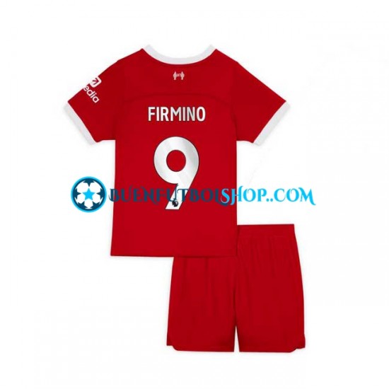 Camiseta de Fútbol Liverpool Roberto Firmino 9 2023-2024 Primera Equipación Manga Corta Niño