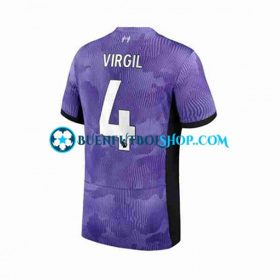 Camiseta de Fútbol Liverpool Virgil van Dijk 4 2023-2024 Tercera Equipación Manga Corta Hombre