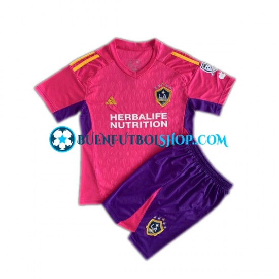 Camiseta de Fútbol Los Angeles Galaxy Portero 2023-2024 Rosa Manga Corta Niño