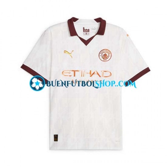 Camiseta de Fútbol Manchester City 2023-2024 Segunda Equipación Manga Corta Hombre