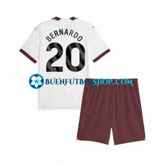 Camiseta de Fútbol Manchester City Bernardo Silva 20 2023-2024 Segunda Equipación Manga Corta Niño