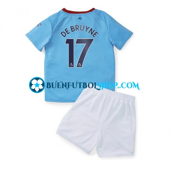 Camiseta de Fútbol Manchester City De Bruyne 17 2022-2023 Primera Equipación Manga Corta Niño