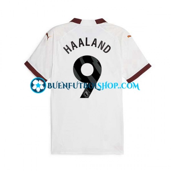 Camiseta de Fútbol Manchester City Erling Haaland 9 2023-2024 Segunda Equipación Manga Corta Hombre