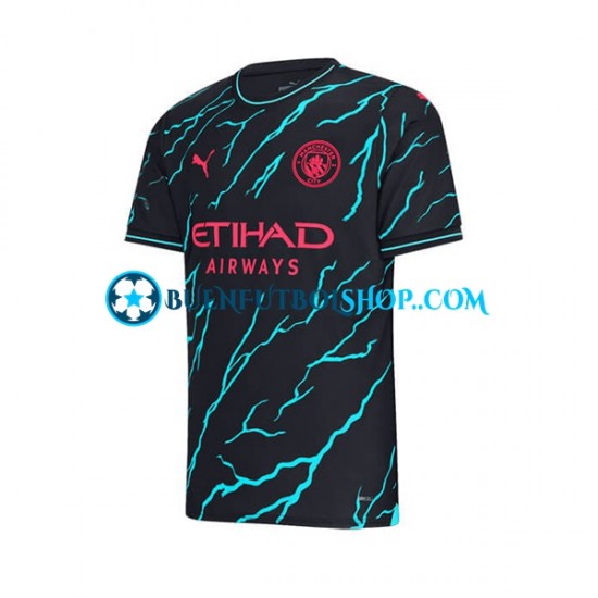 Camiseta de Fútbol Manchester City Erling Haaland 9 2023-2024 Tercera Equipación Manga Corta Hombre