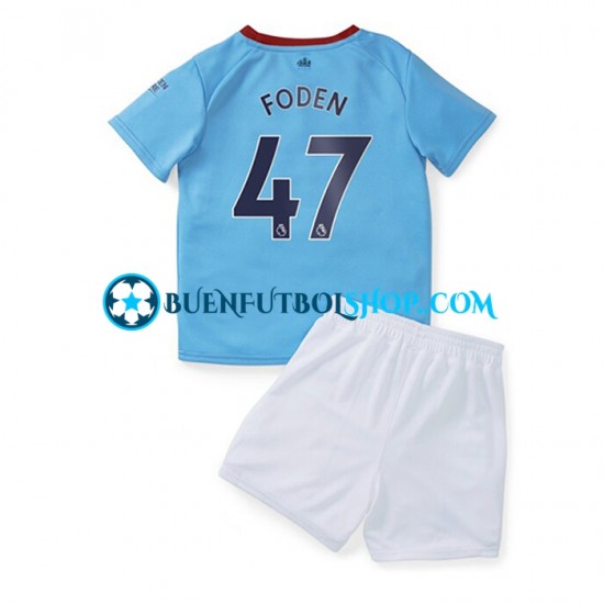 Camiseta de Fútbol Manchester City Foden 47 2022-2023 Primera Equipación Manga Corta Niño