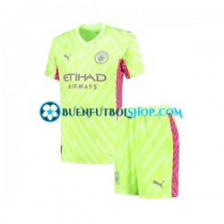 Camiseta de Fútbol Manchester City Portero 2023-2024 Tercera Equipación Manga Corta Niño