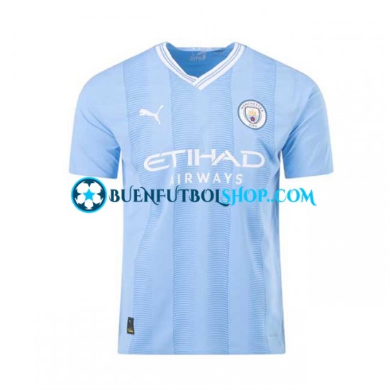 Camiseta de Fútbol Manchester City Haaland 9 2023-2024 Primera Equipación Manga Corta Hombre