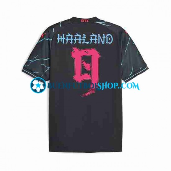 Camiseta de Fútbol Japón Manchester City Haaland 9 ese Tour Printing 2023-2024 Tercera Equipación Manga Corta Hombre