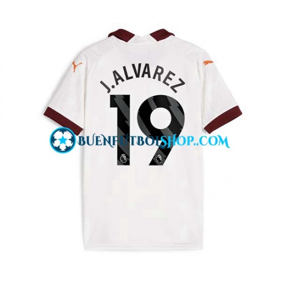 Camiseta de Fútbol Manchester City Julian Alvarez 19 2023-2024 Segunda Equipación Manga Corta Hombre