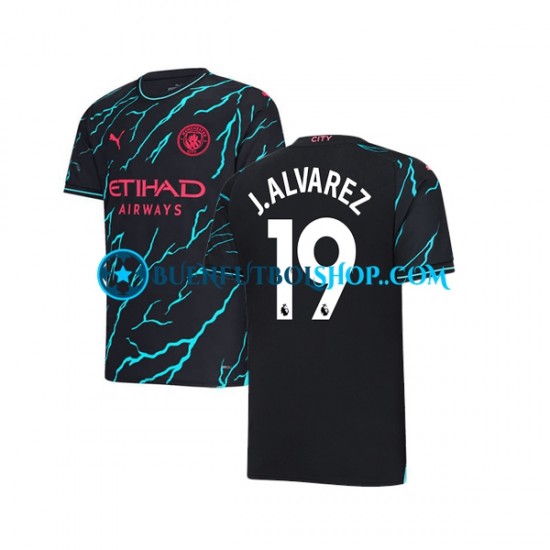 Camiseta de Fútbol Manchester City Julian Alvarez 19 2023-2024 Tercera Equipación Manga Corta Hombre