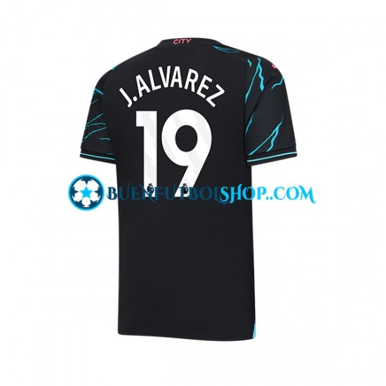 Camiseta de Fútbol Manchester City Julian Alvarez 19 2023-2024 Tercera Equipación Manga Corta Hombre