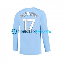 Camiseta de Fútbol Manchester City Kevin De Bruyne 17 2023-2024 Primera Equipación Manga Larga Hombre