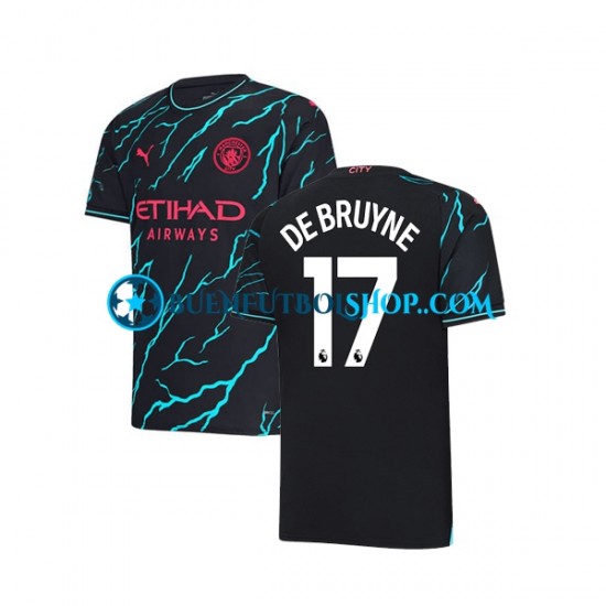 Camiseta de Fútbol Manchester City Kevin De Bruyne 17 2023-2024 Tercera Equipación Manga Corta Hombre