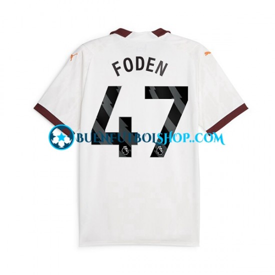 Camiseta de Fútbol Manchester City Phil Foden 47 2023-2024 Segunda Equipación Manga Corta Hombre