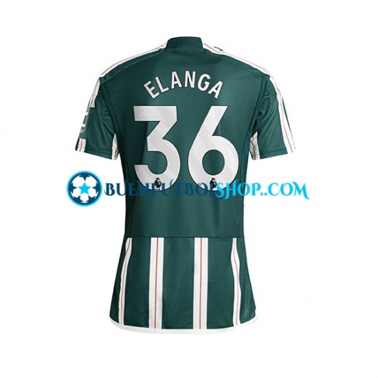 Camiseta de Fútbol Manchester United Anthony Elanga 36 2023-2024 Segunda Equipación Manga Corta Hombre