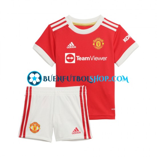 Camiseta de Fútbol Manchester United 2021-2022 Primera Equipación Manga Corta Niño