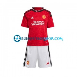 Camiseta de Fútbol Manchester United 2023-2024 Primera Equipación Manga Corta Niño
