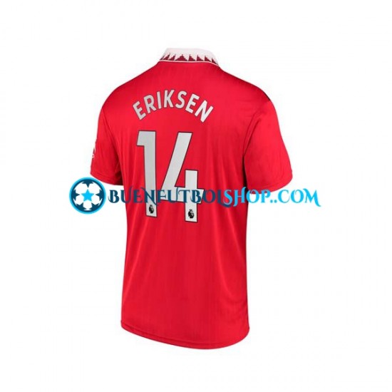 Camiseta de Fútbol Manchester United Christian Eriksen 14 2022-2023 Primera Equipación Manga Corta Hombre