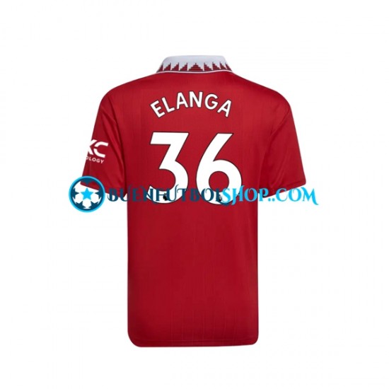 Camiseta de Fútbol Manchester United Elanga 36 2022-2023 Primera Equipación Manga Corta Hombre