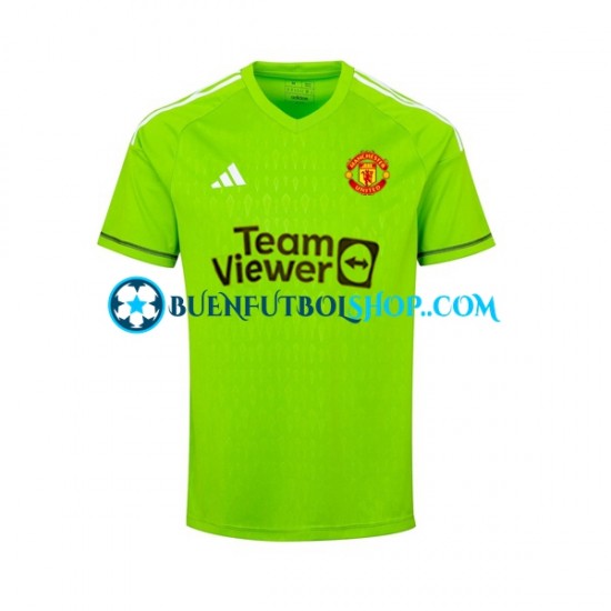 Camiseta de Fútbol Manchester United Portero Andre Onana 24 2023-2024 Primera Equipación Manga Corta Niño