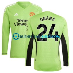 Camiseta de Fútbol Manchester United Portero Andre Onana 24 2023-2024 Primera Equipación Manga Larga Hombre