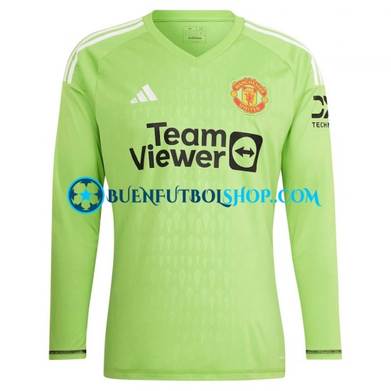 Camiseta de Fútbol Manchester United Portero Andre Onana 24 2023-2024 Primera Equipación Manga Larga Hombre