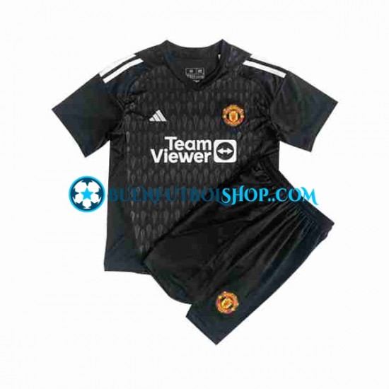 Camiseta de Fútbol Manchester United Portero 2023-2024 Tercera Equipación Manga Corta Niño