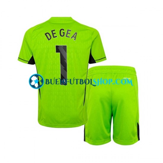 Camiseta de Fútbol Manchester United Portero DE GEA 1 2023-2024 Primera Equipación Manga Corta Niño