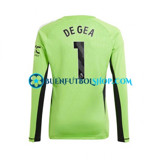 Camiseta de Fútbol Manchester United Portero De Gea 1 2023-2024 Primera Equipación Manga Larga Hombre