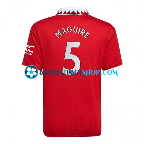 Camiseta de Fútbol Manchester United Harry Maguire 5 2022-2023 Primera Equipación Manga Corta Hombre