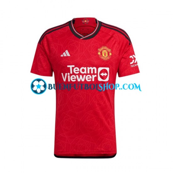 Camiseta de Fútbol Manchester United 2023-2024 Primera Equipación Manga Corta Hombre