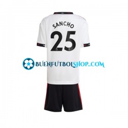 Camiseta de Fútbol Manchester United Jadon Sancho 25 2022-2023 Segunda Equipación Manga Corta Niño