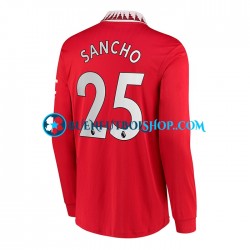 Camiseta de Fútbol Manchester United Jadon Sancho 25 2022-2023 Primera Equipación Manga Larga Hombre