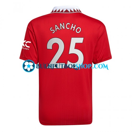 Camiseta de Fútbol Manchester United Jadon Sancho 25 2022-2023 Primera Equipación Manga Corta Hombre