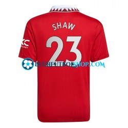 Camiseta de Fútbol Manchester United Luke Shaw 23 2022-2023 Primera Equipación Manga Corta Hombre