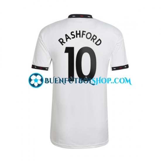 Camiseta de Fútbol Manchester United Rashford 10 2022-2023 Segunda Equipación Manga Corta Hombre