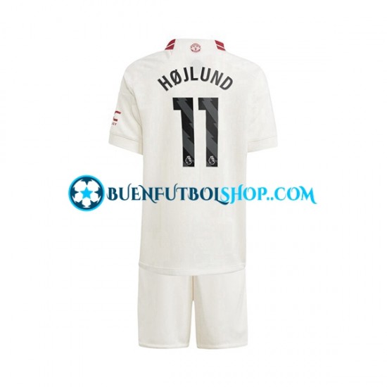 Camiseta de Fútbol Manchester United Rasmus Hojlund 11 2023-2024 Tercera Equipación Manga Corta Niño