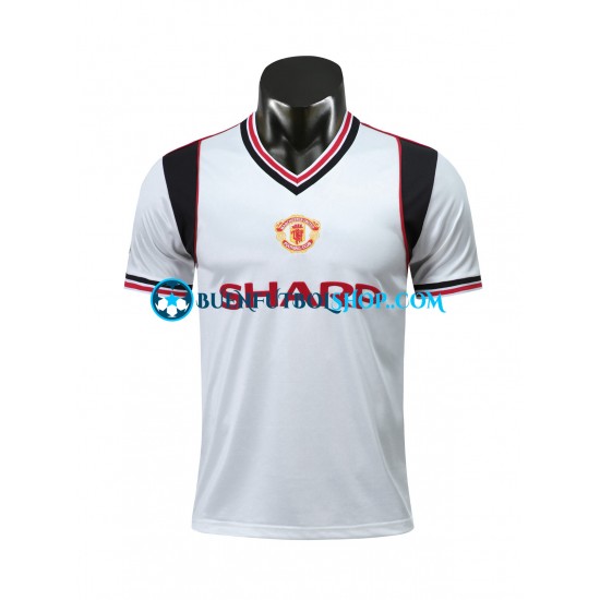 Camiseta de Fútbol Manchester United Retro 1985 Segunda Equipación Manga Corta Hombre