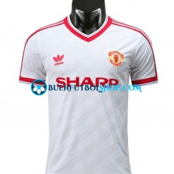 Camiseta de Fútbol Manchester United Retro 1986 Segunda Equipación Manga Corta Hombre